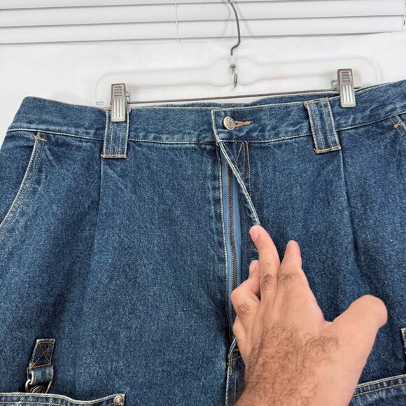 Vintage Boxx Jeans Rough Wear Mens 40x32 (38x28) Blue Hip Hop Baggy Wide Leg Y2K - Picture 8 of 15